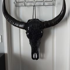 Glass Insert Black Buffalo Skull