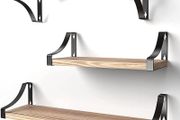Floating Shelves Wall Mounted Shelf, Paulownia Wood Wall Shelves, Wooden Shelves Set of 3 for Bedroom, Bathroom, Living Room, Kitchen, Home Office, Laundry room,etc (FREE POSTAGE)