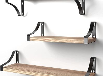 Floating Shelves Wall Mounted Shelf, Paulownia Wood Wall Shelves, Wooden Shelves Set of 3 for Bedroom, Bathroom, Living Room, Kitchen, Home Office, Laundry room,etc (FREE POSTAGE)