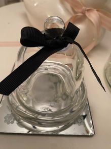 ShabbyChic Adorable Glass Dime with ribbon
