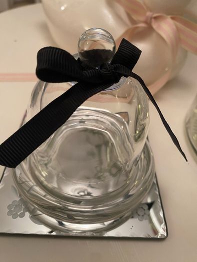 ShabbyChic Adorable Glass Dime with ribbon