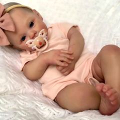 Reborn Baby Girl Doll 19 Inch, Soft Silicone & Vinyl Handmade Doll with Accents, Realistic Newborn Toy for Kids