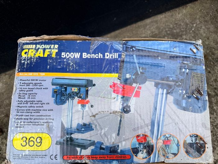 500W 9 speed heavy duty bench drill - never used