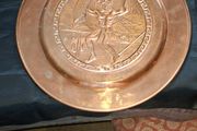 Beautiful Old Mayan Warrior Calendar Aztec Copper Wall Plate, Postage Available or Collection