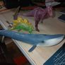 3 Dinosaurs Dino Rider and Blue Whale lot Image 2