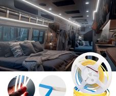 DC 12V COB LED Strip Light, 5Mm Wide X 5M Long, Caravan Interior Lighting,