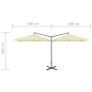 Double Parasol with Steel Pole Sand 600x300 cm Image 8