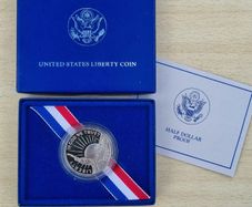 United States Liberty Coin half dollar commemorative coin, issued in 1986.