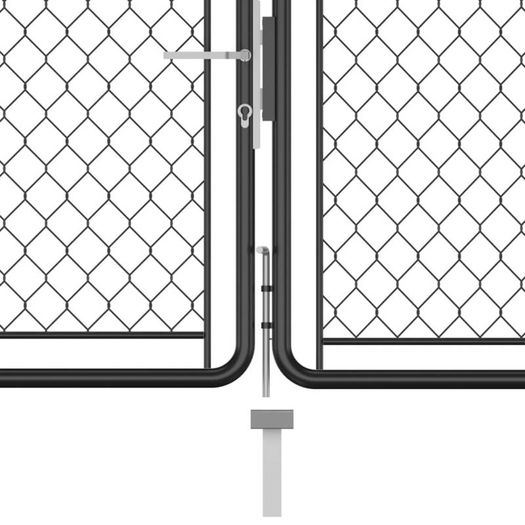 Garden Gate Steel 75x395 cm Anthracite