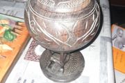 A Beautiful Large Old African Carved Wooden Tobbacco Jar with Lid Postage Available on all my Items or Collection in Rochfortbridge Westmeath,