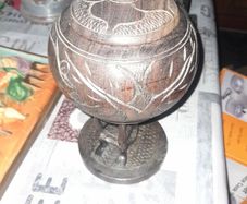 A Beautiful Large Old African Carved Wooden Tobbacco Jar with Lid Postage Available on all my Items or Collection in Rochfortbridge Westmeath,