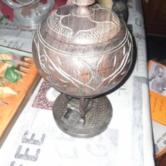A Beautiful Large Old African Carved Wooden Tobbacco Jar with Lid Postage Available on all my Items or Collection in Rochfortbridge Westmeath,