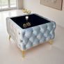 Chesterfield Velvet Square Coffee Table with temp Glass 63x63x45cm Image 3
