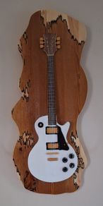 Wood wall art - unique handcrafted guitar