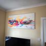 Large wall art print/painting of woman and mountains Image 2