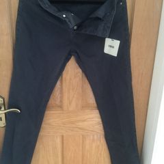 navy asos button fly pants new