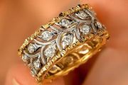 Silver Gold Tone Wide Band Ring