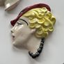 Vintage Ceramic Ladies with Hats Wall Ceramics Image 2