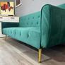 Luxury Velvet Sofa Bed with Golden Legs green Image 2
