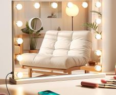 Vanity Mirror with Lights, 50x42cm Lighted Makeup Mirror for Tabletop/Wall Mounted with 14 Led Dimmable Bulbs, USB Cable, Touchscreen