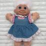 Russ Vintage Troll Kidz Daisy Troll Dress Plush Doll Used Dirty Damaged Please see pictures Image 2