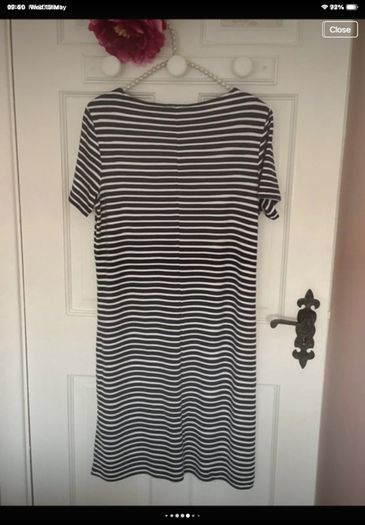 dress street one navy & white striped dress size 38(12)