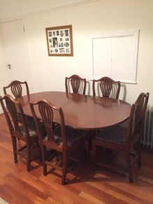 Table and six chairs