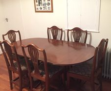 Table and six chairs