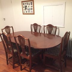 Table and six chairs