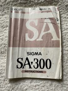 camera operating instructions for sigma SA-300 SLR