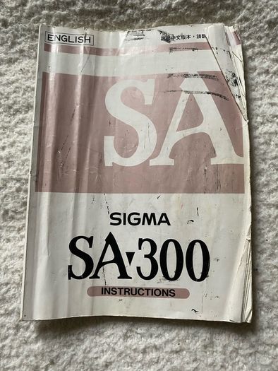 camera operating instructions for sigma SA-300 SLR