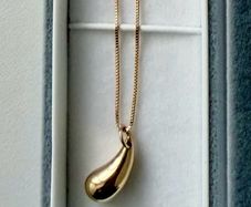 Teardrop Necklace K18 Japan Gold