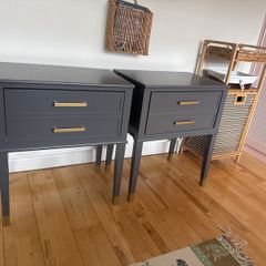 2 x grey bedside lockers