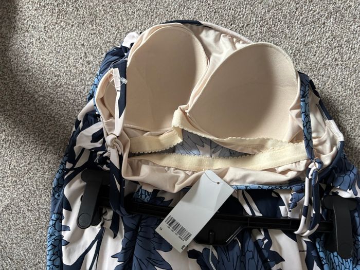 NEXT navy & cream swimsuit (BNWT, 14)