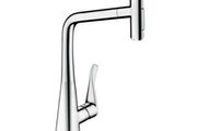 Hansgrohe 73816000 Kitchen Tap, Hose Box, Selectable Swivel Range, Pull-Out Spray, Chrome, Spout height 32 cm