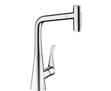 Hansgrohe 73816000 Kitchen Tap, Hose Box, Selectable Swivel Range, Pull-Out Spray, Chrome, Spout height 32 cm