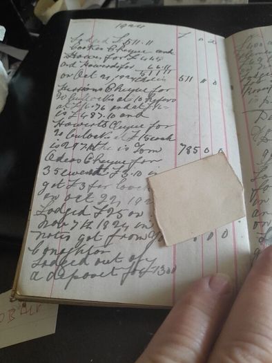 1915 hand written ledger