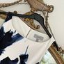 Coast White Blue Printed Summer Dress UK 10 Image 3
