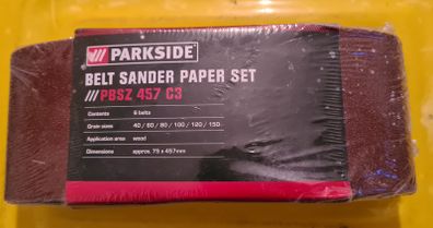 Parkside Belt Sander Sanding Paper Set Various Grit 6 Sheets