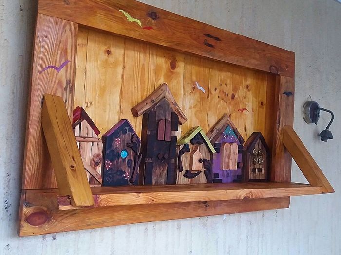 Rustic Fairy Door floating shelf / display