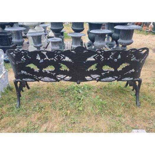 Bench Large Fern & Leaf Cast Iron Black CH R 713 B