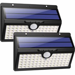 78 LED Solar Motion Sensor Security Lights - Solar Powered Lights Waterproof Wireless Wall Lights Solar Lamps with 3 Intelligent Modes for Outside(2 Pack)