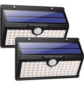 78 LED Solar Motion Sensor Security Lights - Solar Powered Lights Waterproof Wireless Wall Lights Solar Lamps with 3 Intelligent Modes for Outside(2 Pack)
