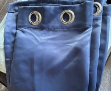 Navy Blackout Eyelet Curtains 46x54in
