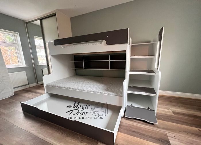 Triple Bunk Beds with Stairs