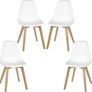 4 x   Dining Chairs with Solid Beech Wood Legs Set of 4 Image 2