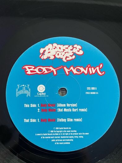 Beastie Boys - Body Movin 12" Single - 1998 Capitol Records - 12CL809