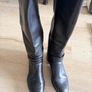Tamaris Leather Knee High Boots EU41 black Block Heel Image 3