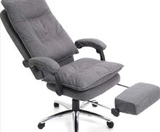 SONGMICS Executive Chair, Ergonomic Office Chair with Footrest