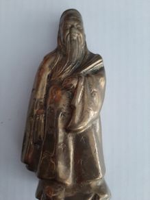 Vintage brass Chinese wise old man